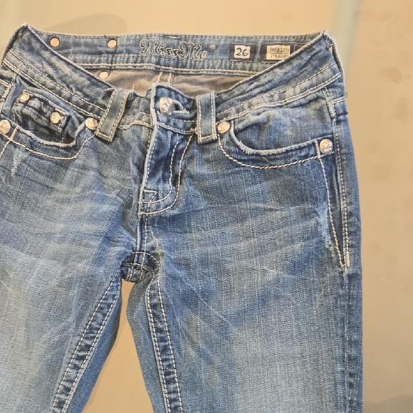 Miss Me Denim Jeans with Silver Embroidery - Picture 6 of 13